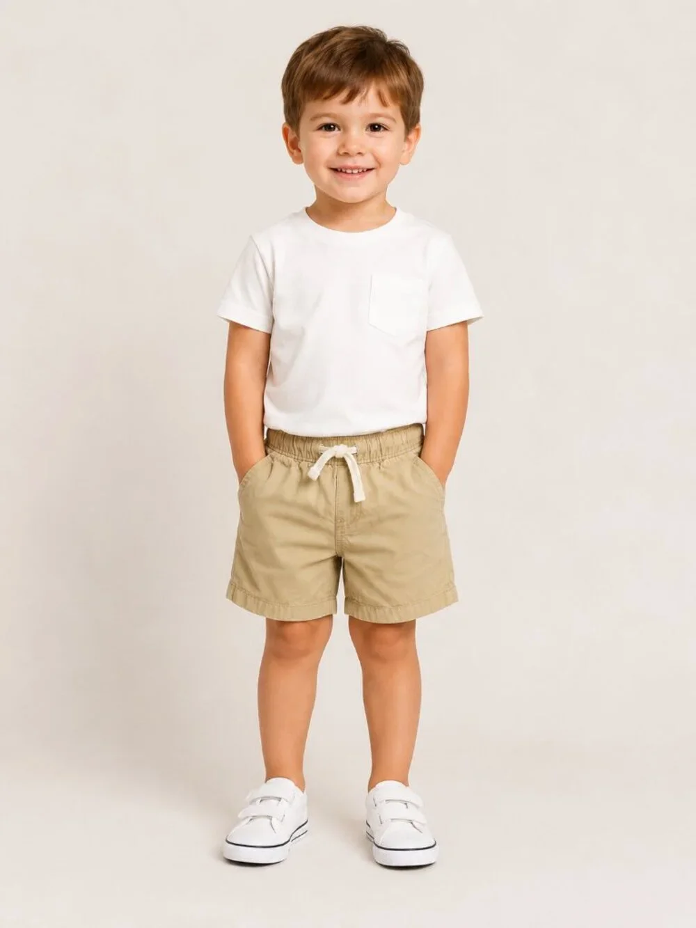 The Children's Place Toddler Boys Khaki Shorts Size 2T 100% Cotton Pull-On Draws